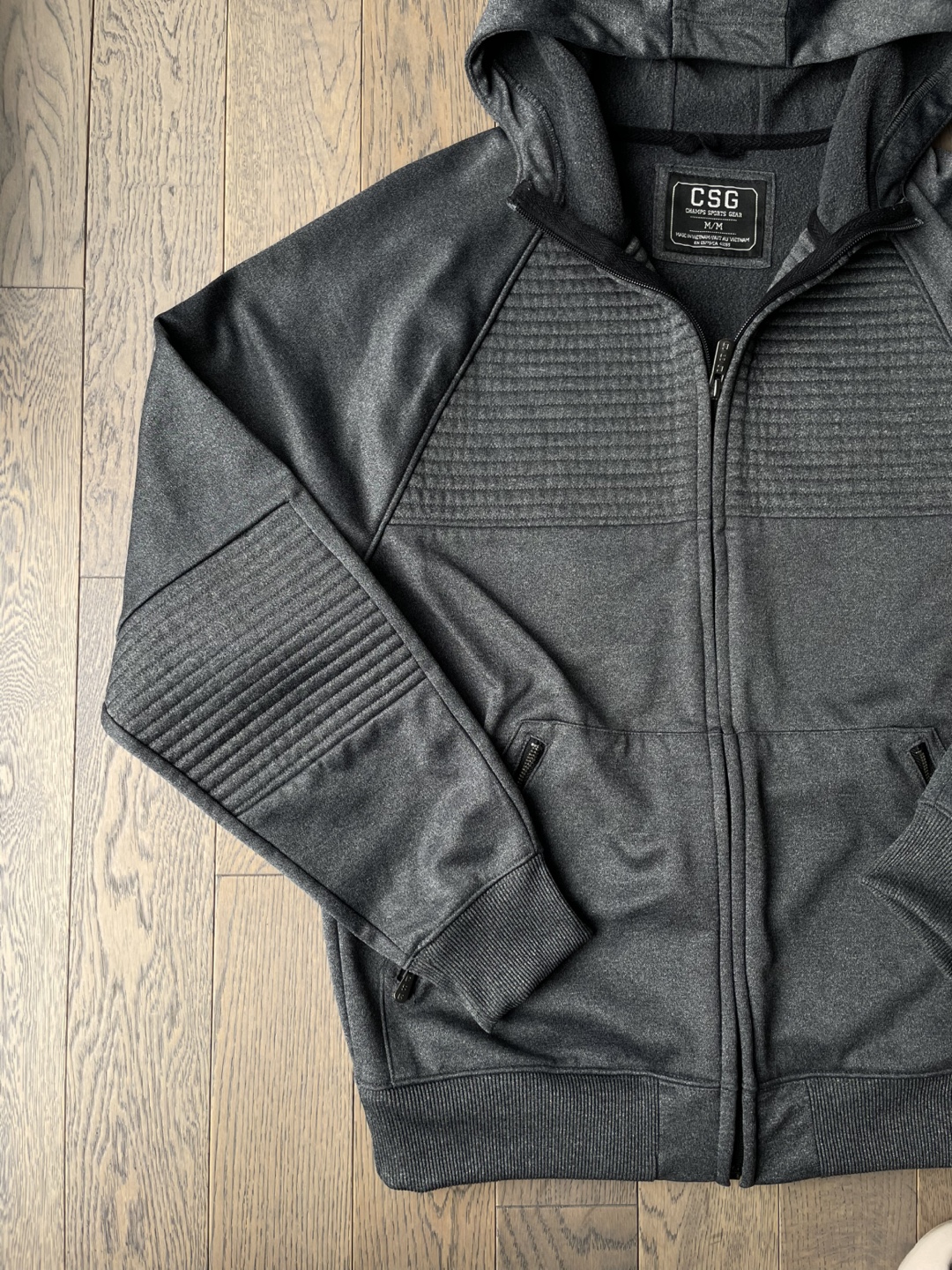 CSG Men's Charcoal Grey Full Zip Hoodie Jacket M/M - photo 4