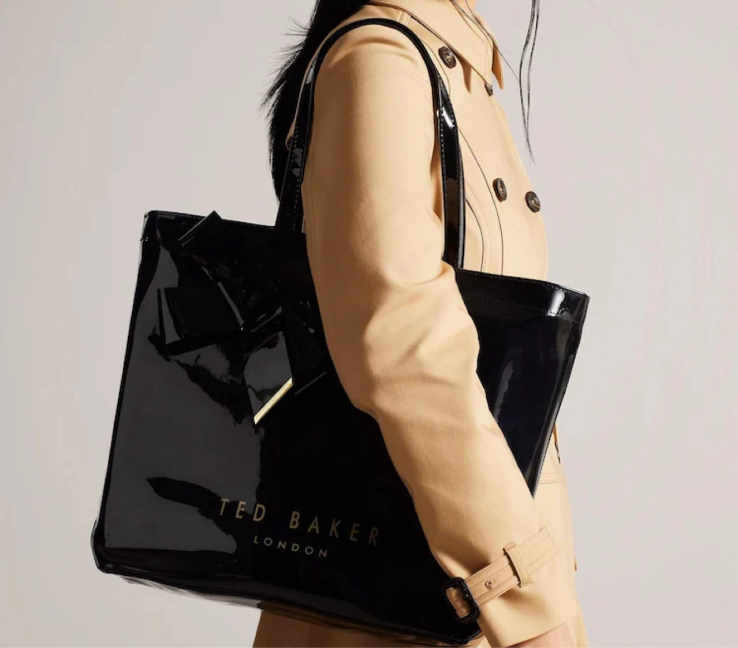 Brand New Ted Baker Black Knot Bow Large Icon Tote Bag - photo 2