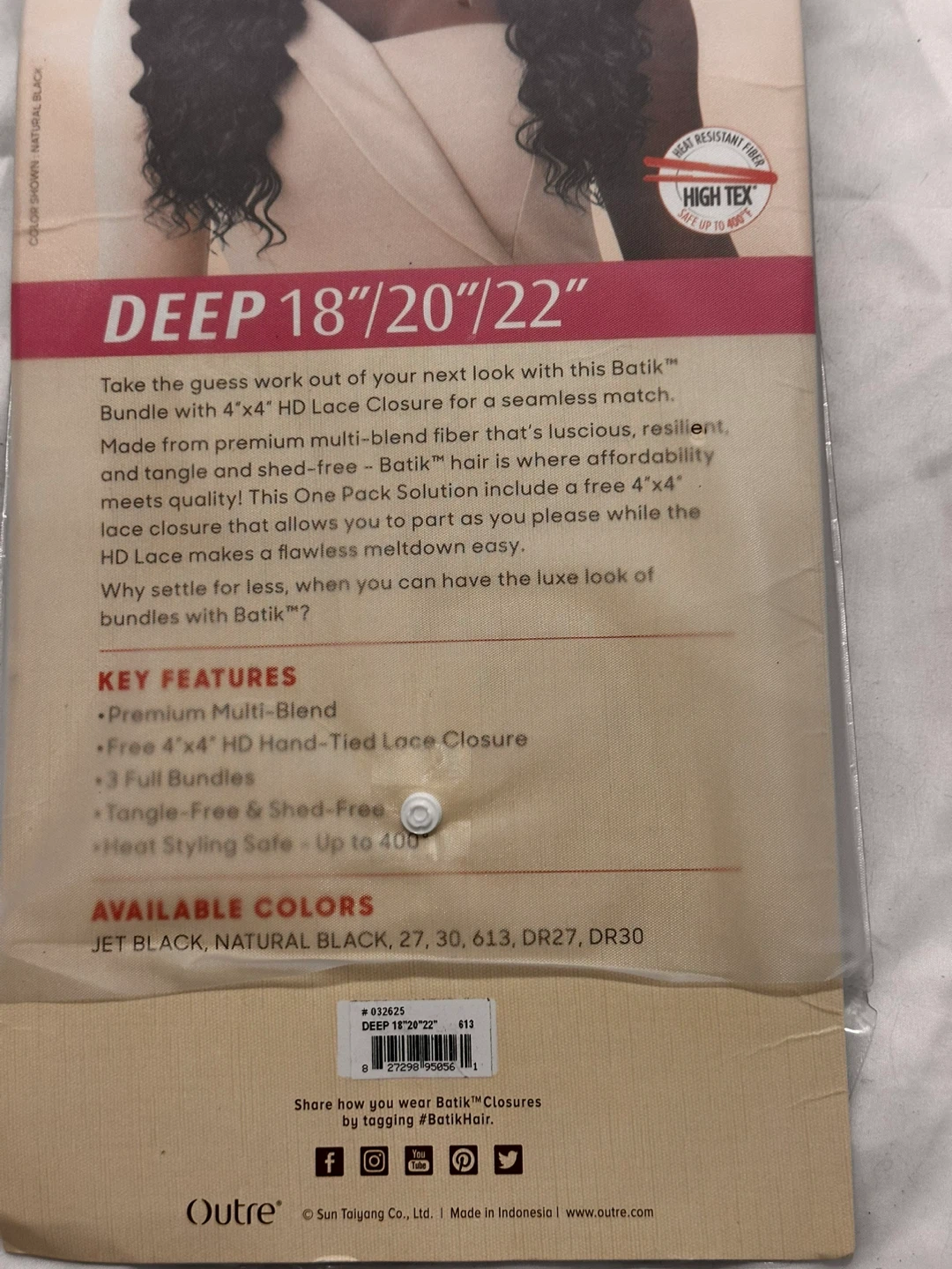 Outre Batik Deep 18"/20"/22" 4x4 HD Lace Closure - photo 4