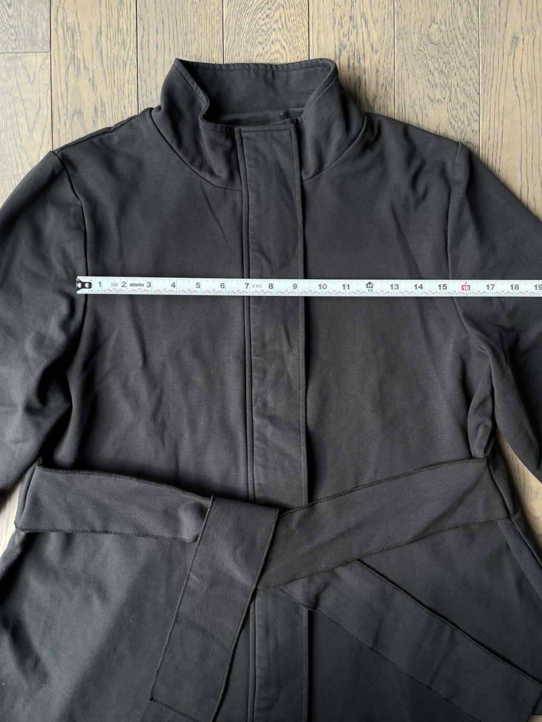 Black Mock Neck Belted Jacket, size XL - photo 4
