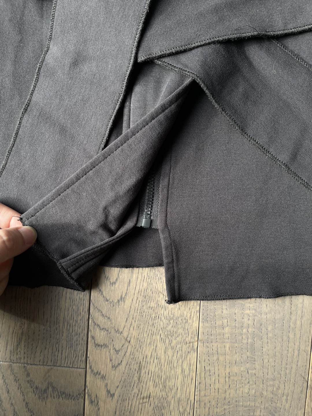 Black Mock Neck Belted Jacket, size XL - photo 5