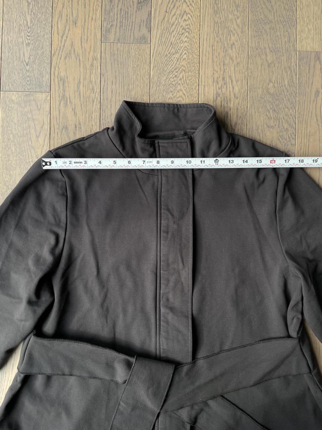Black Mock Neck Belted Jacket, size XL - photo 3