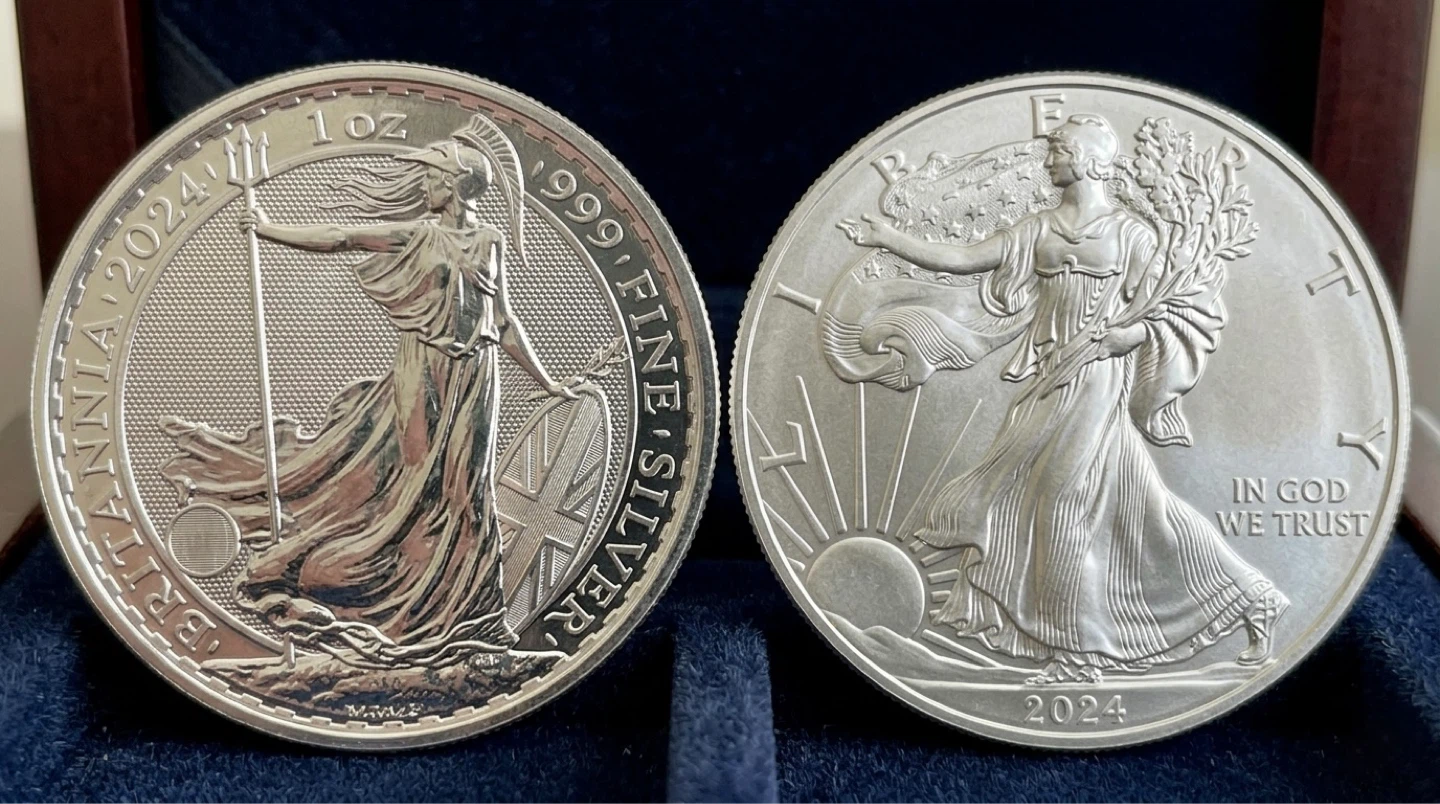 2024 Britannia & American Silver Eagle 1 oz Coins
