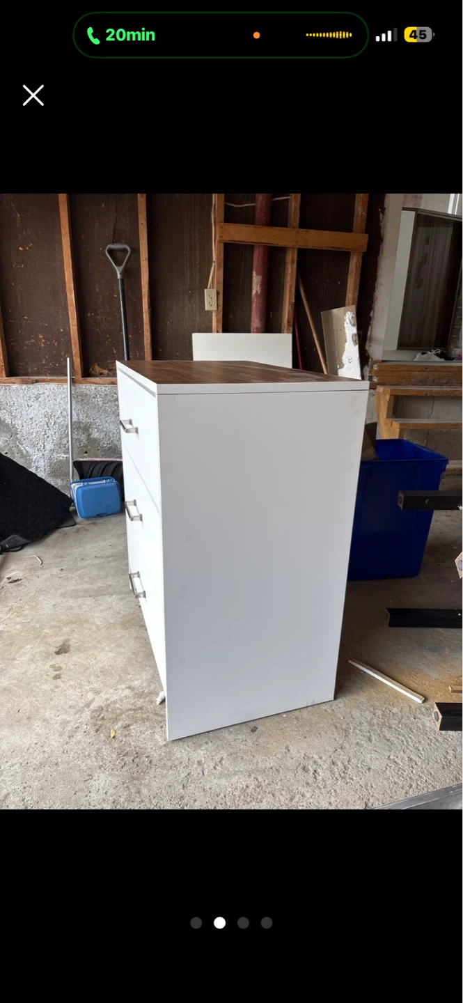 White Wooden 3-Drawer Dresser - photo 3