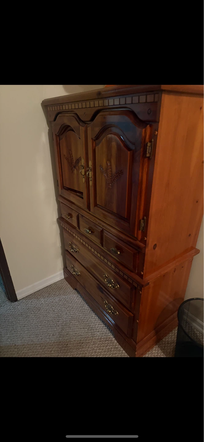 Wooden Dresser with Mirror and Armoire Set - photo 5