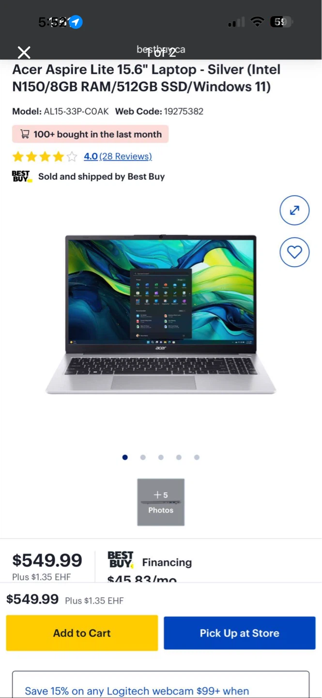 Acer Aspire Lite 15.6" Laptop - Silver