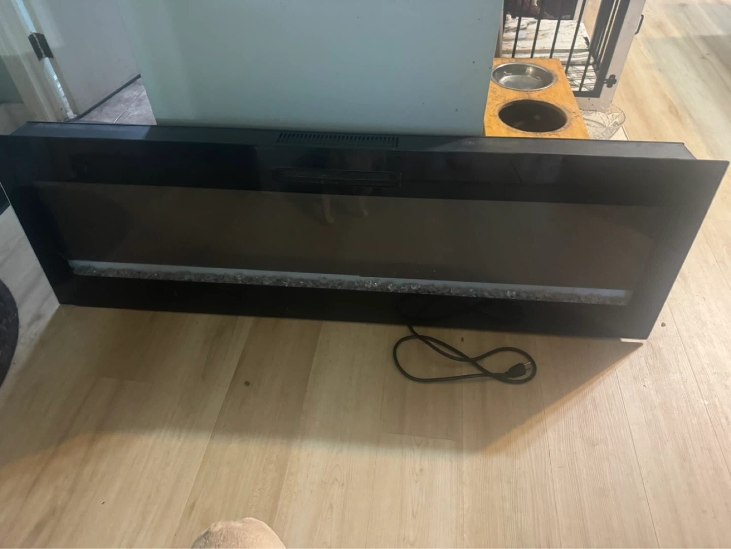Black Electric Fireplace with Crystal Embers - photo 4