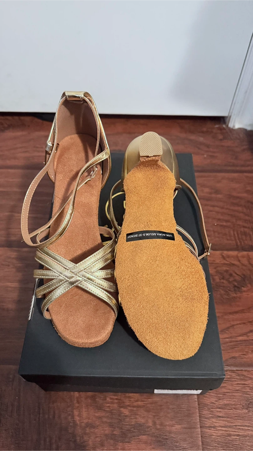 Dance&Sway Gold Strappy Heels - Size 6.5 - photo 2