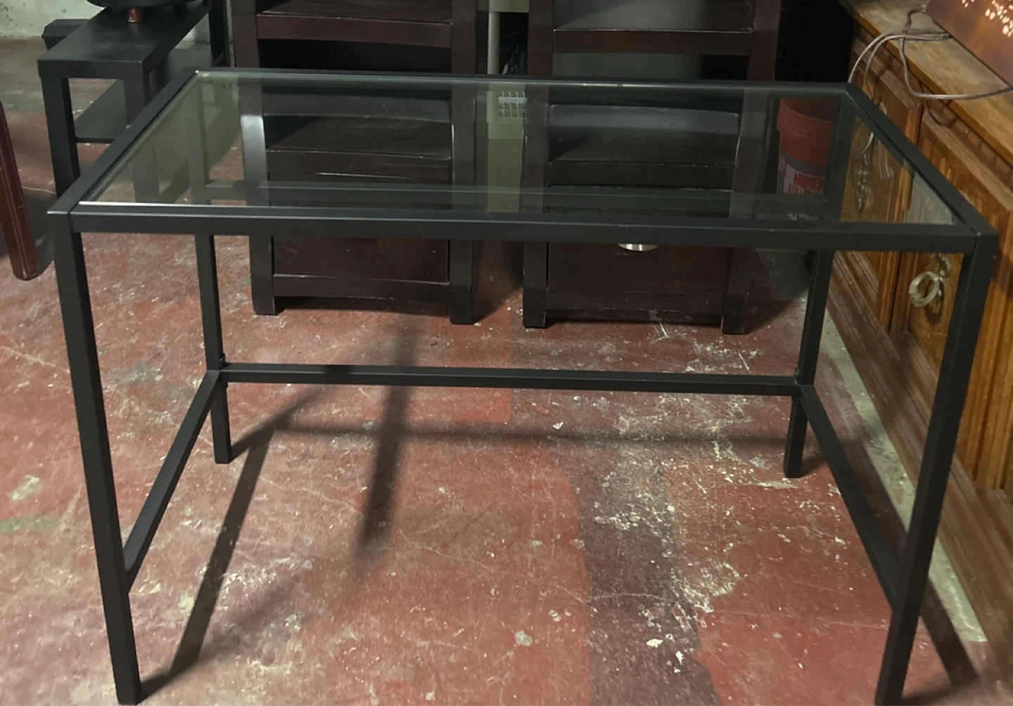 Glass Top Metal Frame Desk
