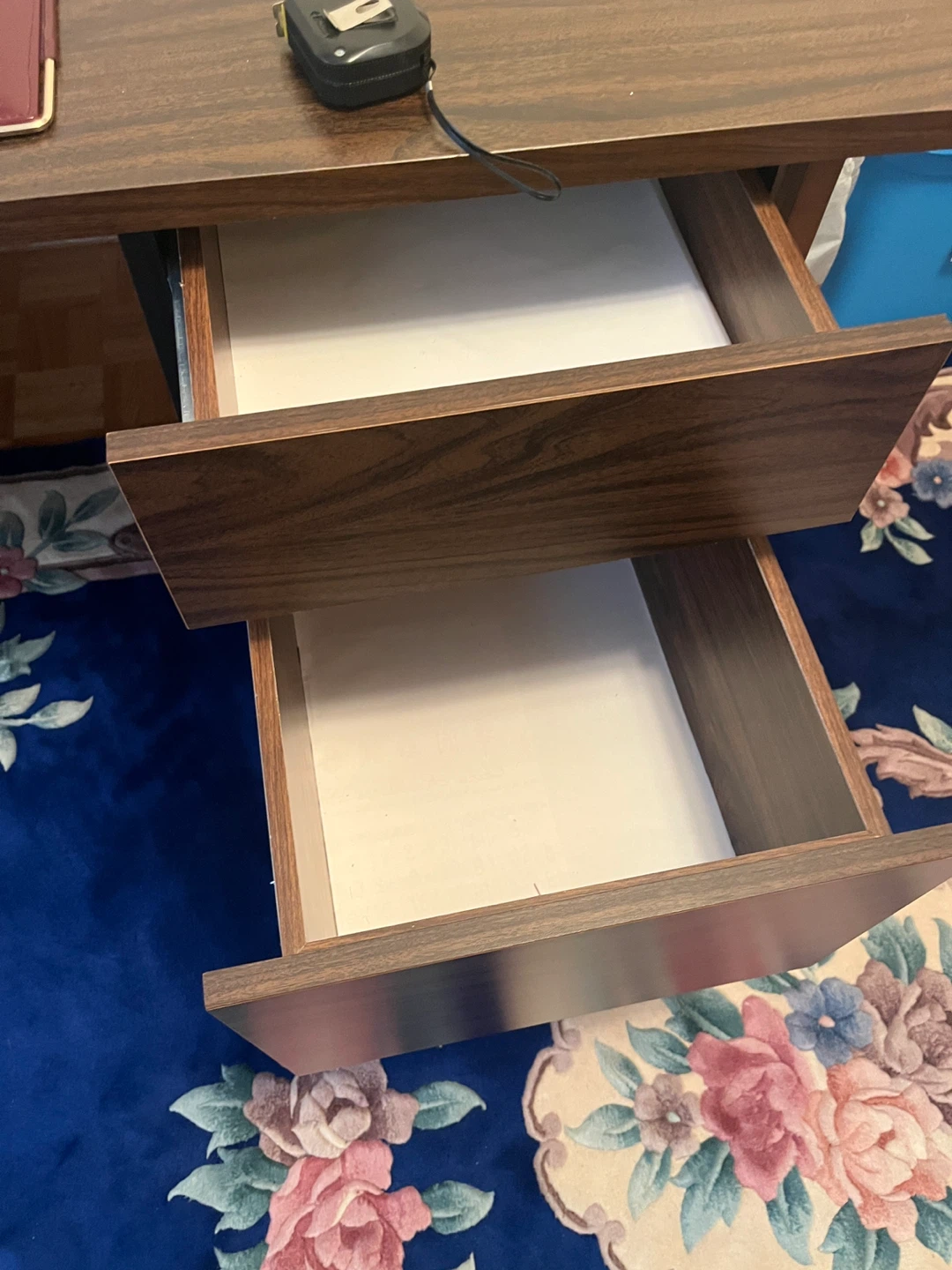 Dark Wood Executive Desk with Drawers - photo 2
