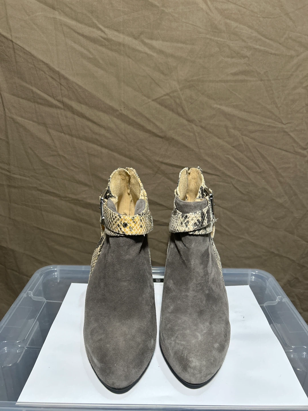 W Guess Suede and Snake Print Ankle Boots - 7.5 - photo 2