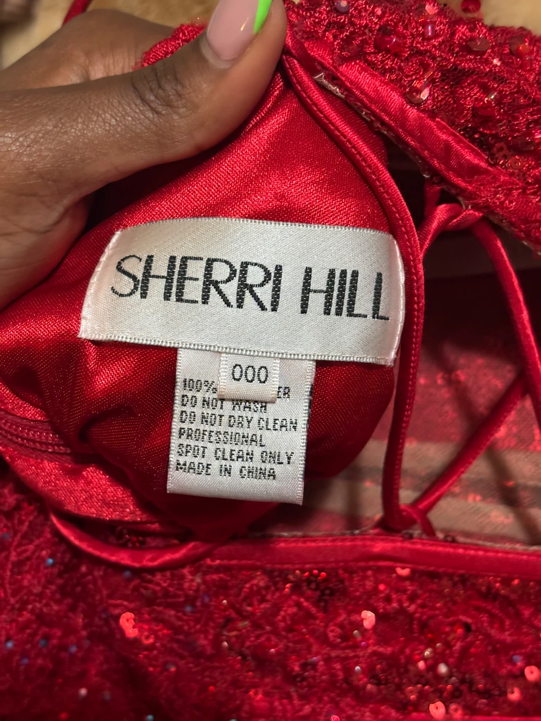 Sherri Hill Red Sequin Lace prom dress - photo 5