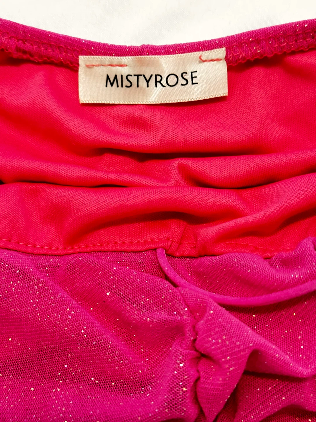 Mistyrose Ruched Glitter Dress - Medium - photo 2