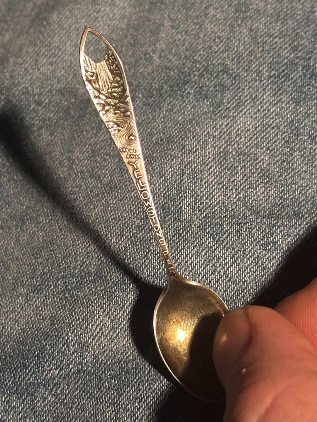 1/2 size Grand Falls Yellowknife Sterling Souvenir Spoon