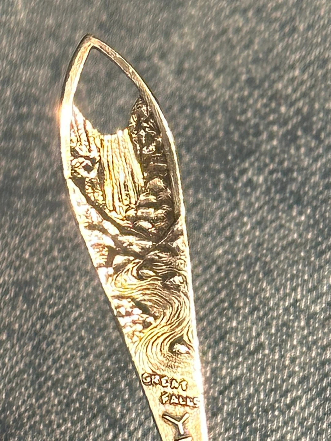 1/2 size Grand Falls Yellowknife Sterling Souvenir Spoon - photo 2