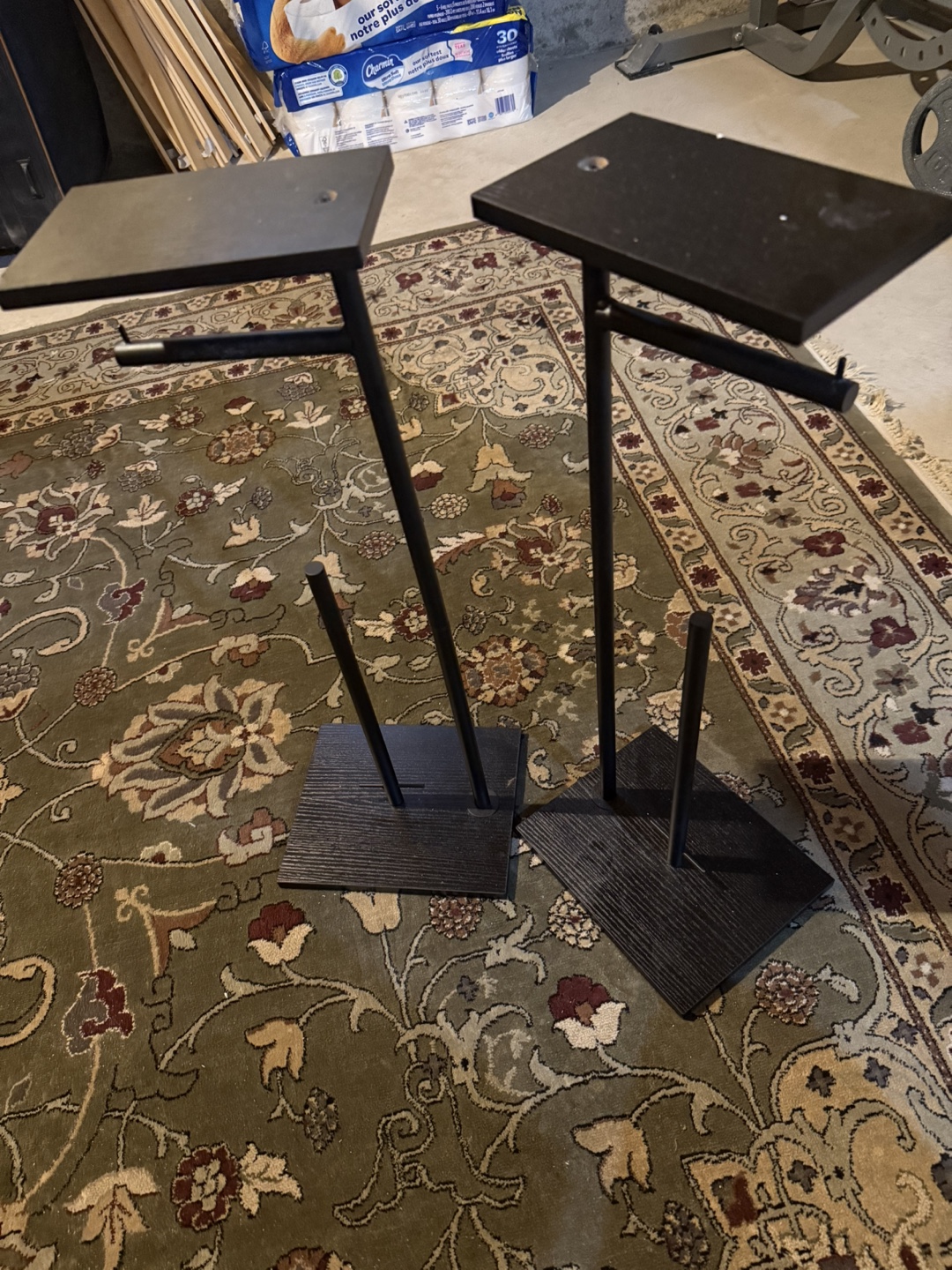 Pair of Black wood toilet paper Stands - photo 2