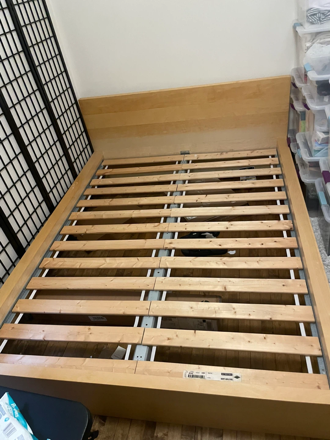 IKEA Oak Veneer Queen Bed Frame