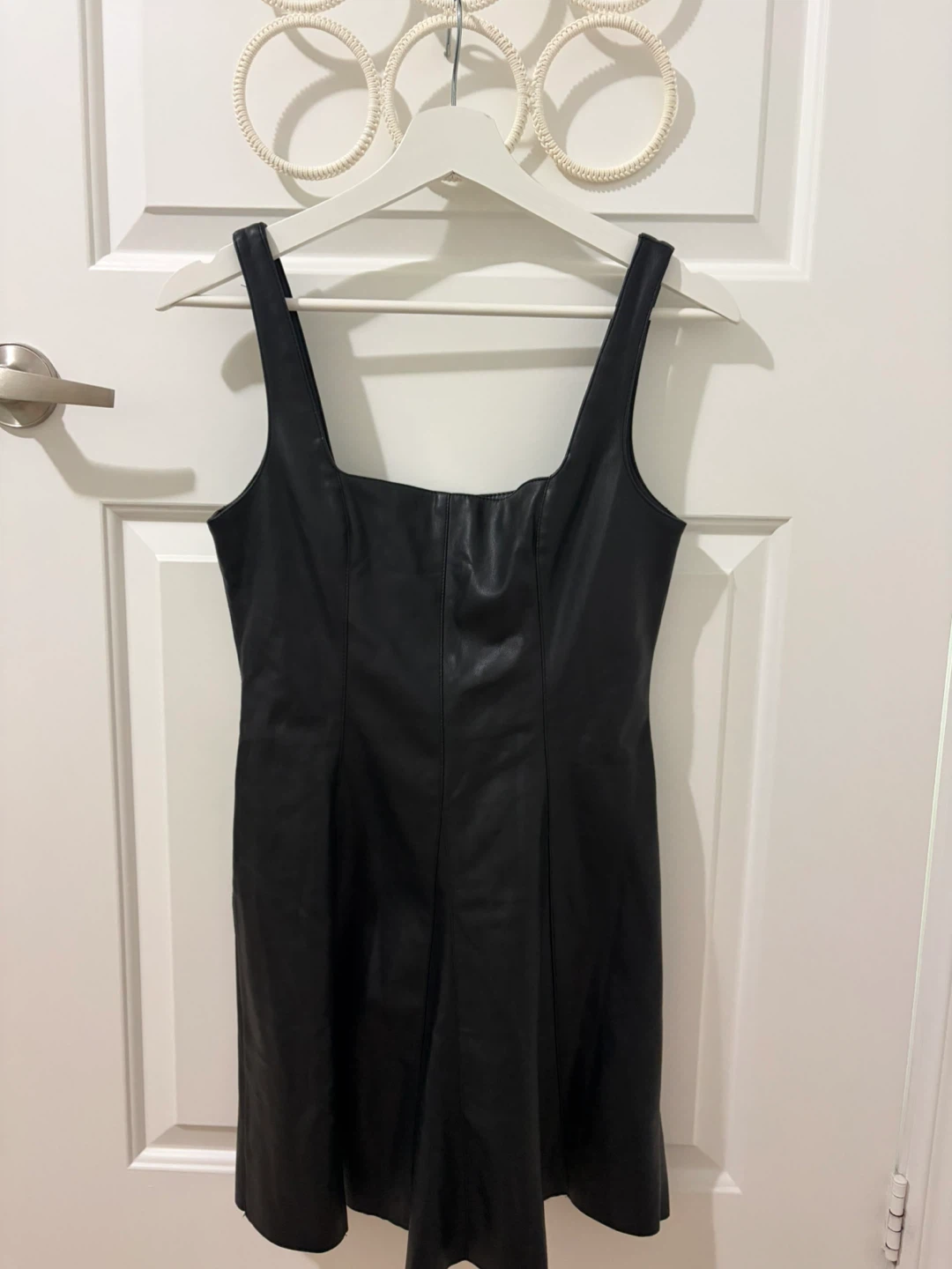 Black Faux Leather Mini Dress