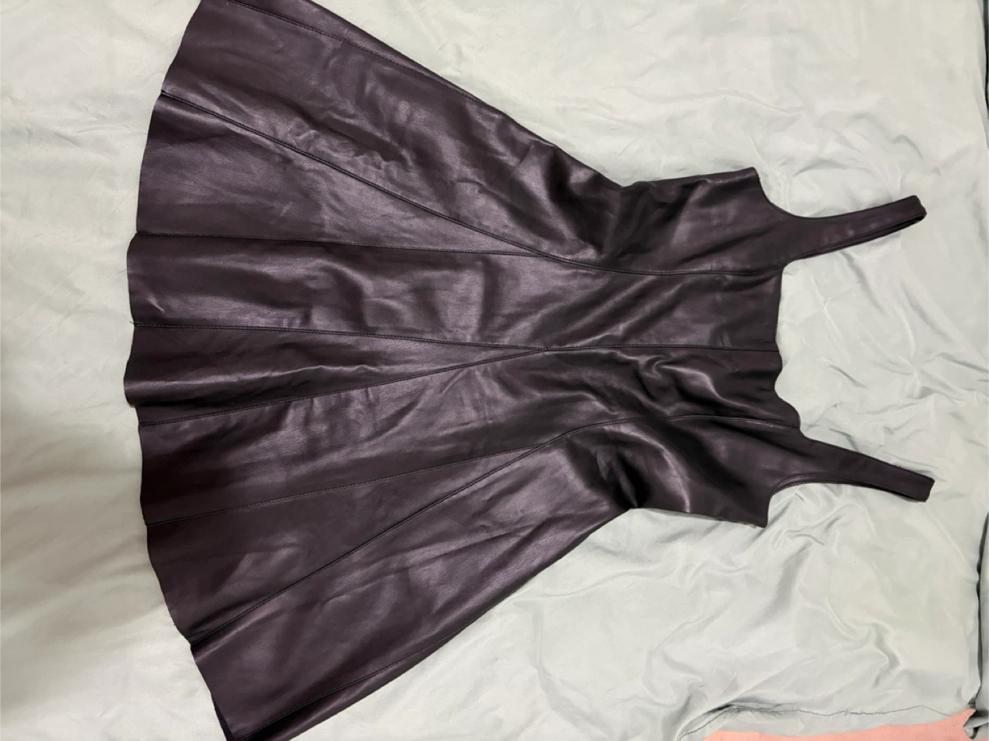 Black Faux Leather Mini Dress - photo 2