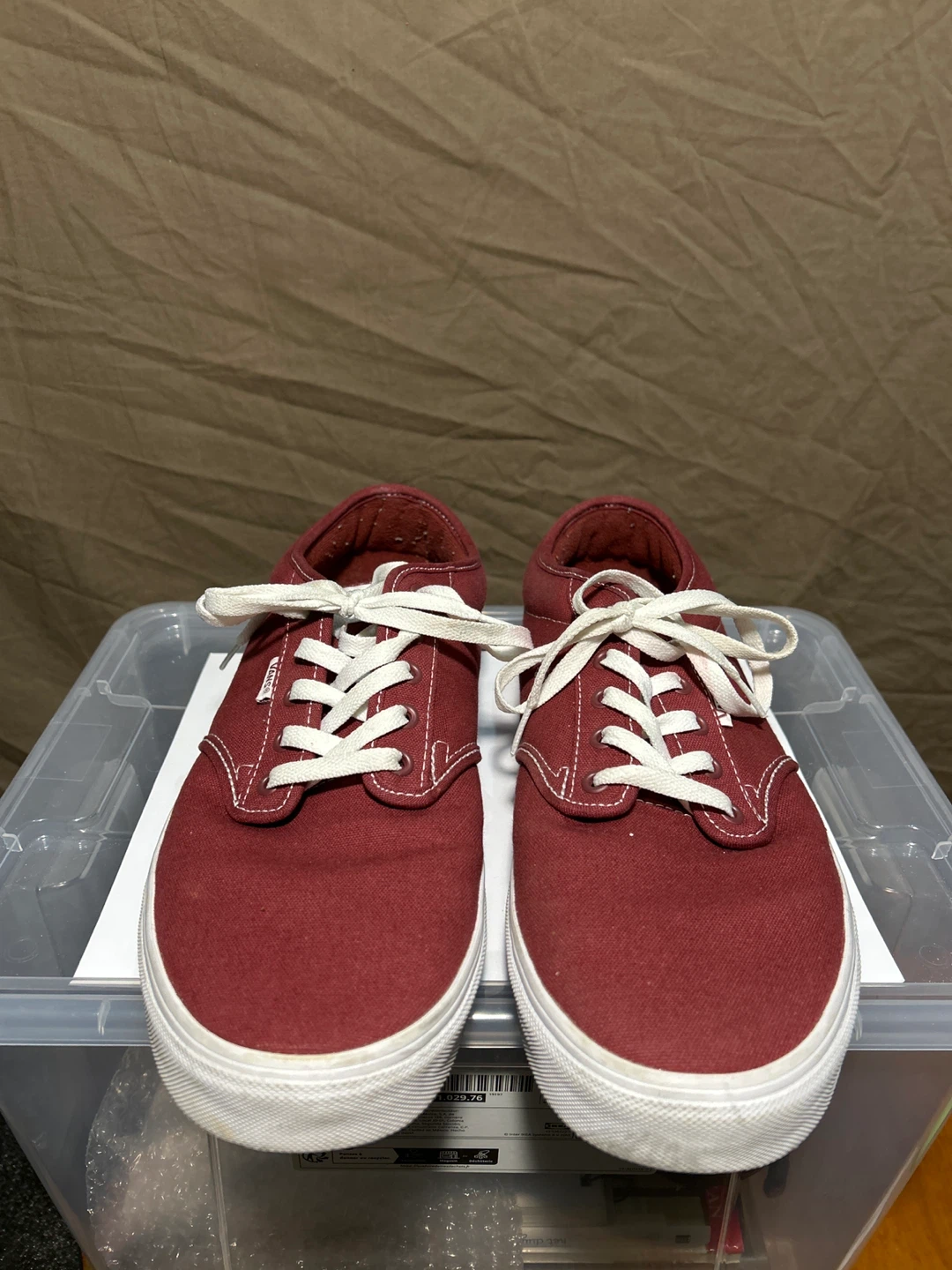 M Vans "Off The Wall" Canvas Sneakers - Burgundy - 13 - photo 2