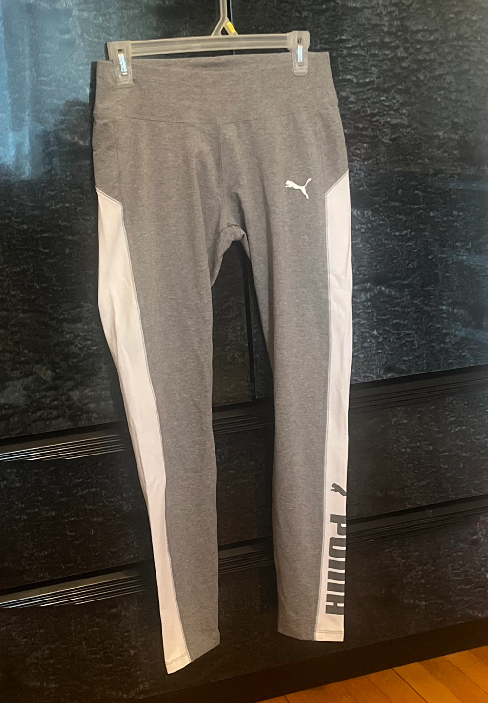 Puma Grey & White Logo Side-Panel Leggings - photo 2