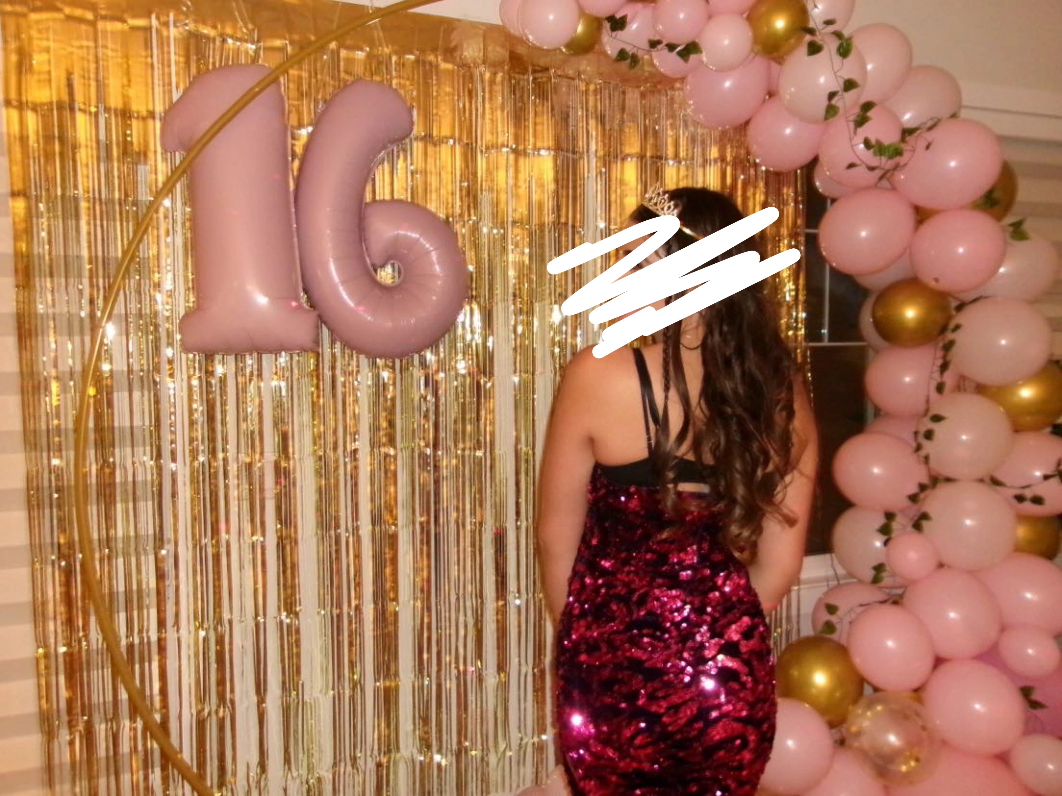 Sparkly Magenta Sequin Dress with Side Slit - photo 3