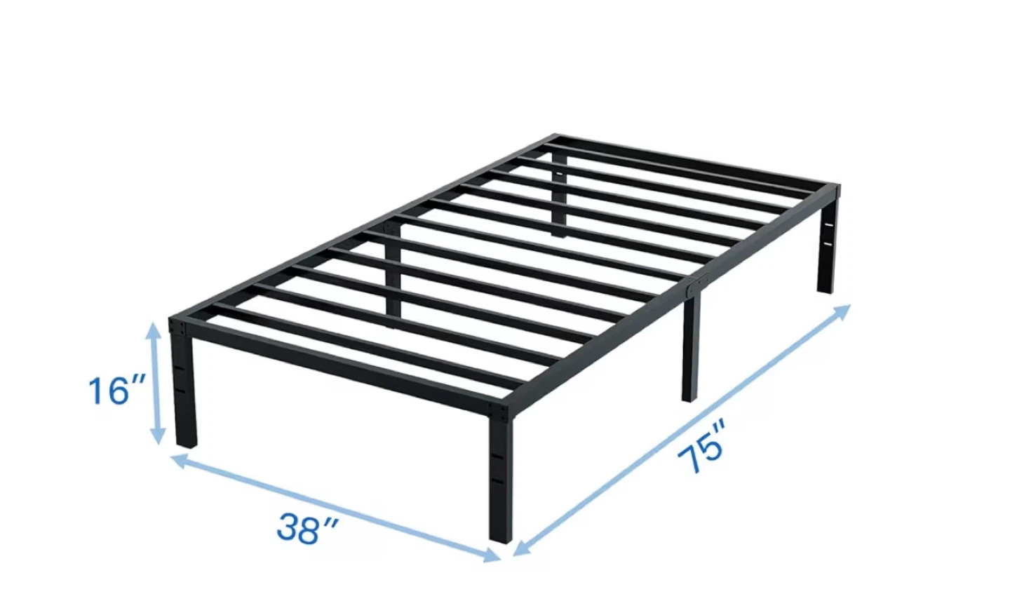 Black Metal Twin Bed Frame - photo 2