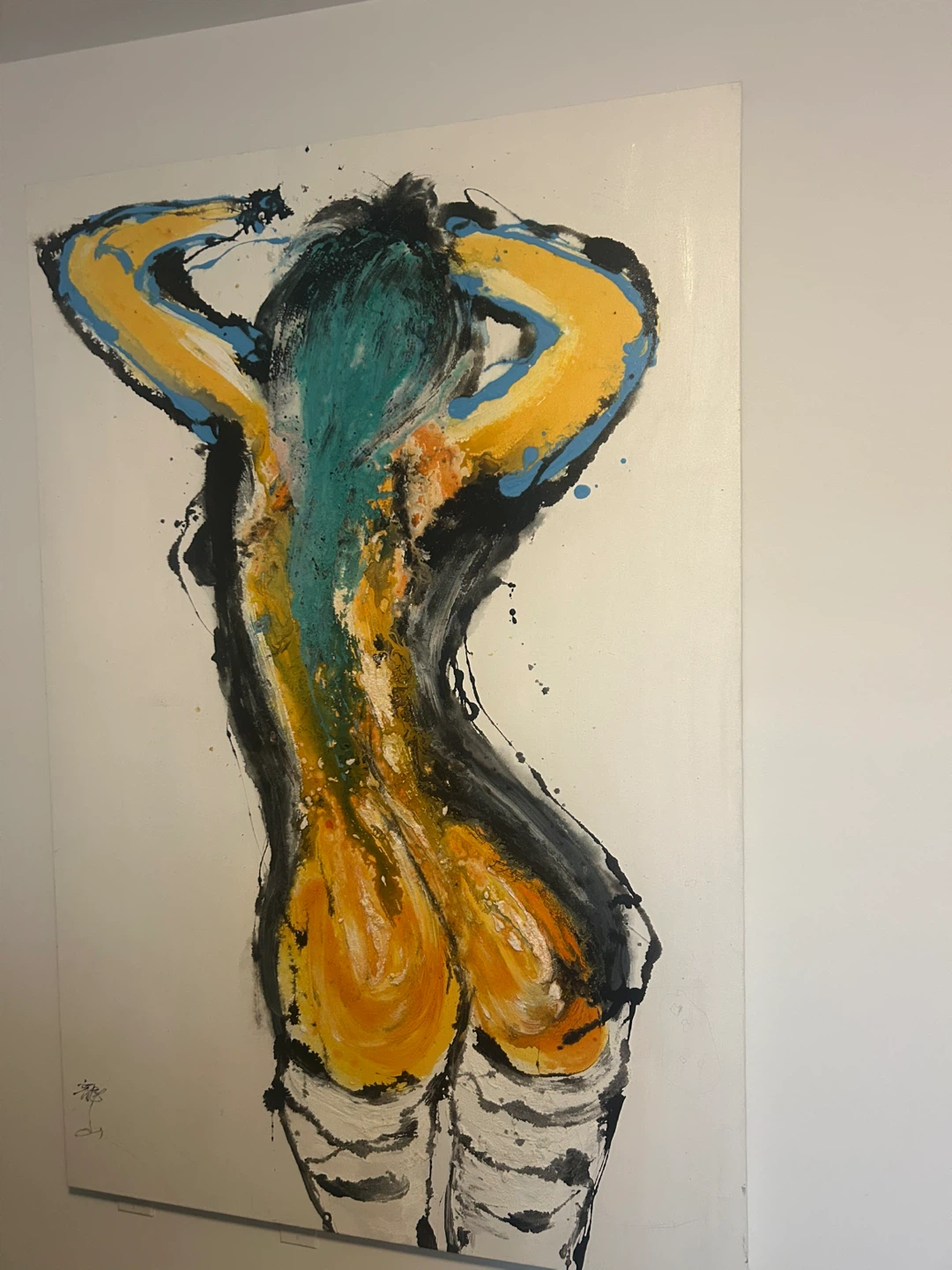 Quince Zeng CS02 47x70" Abstract Figure Painting
