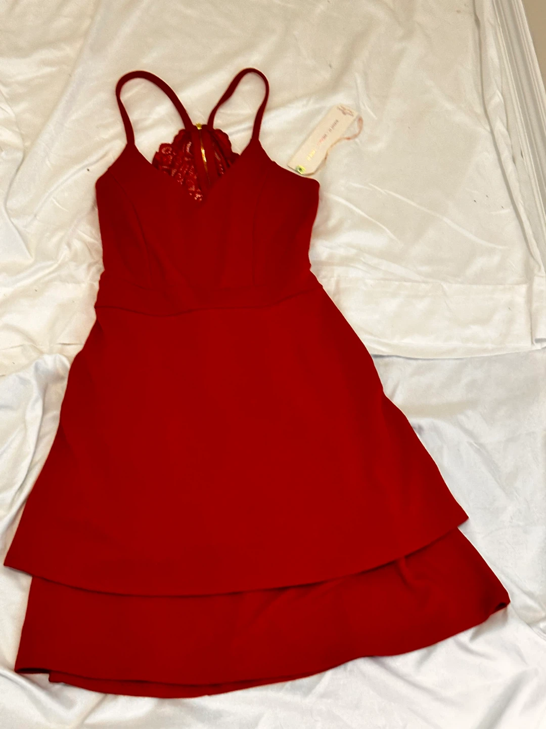 Almost Famous Red Lace Detail Dress