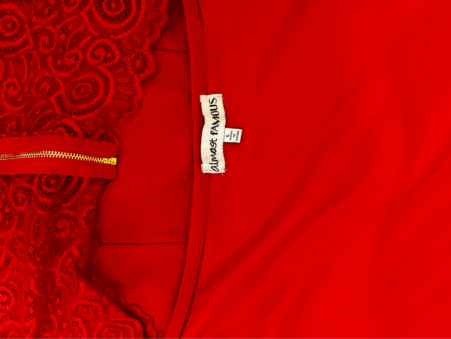 Almost Famous Red Lace Detail Dress - photo 4