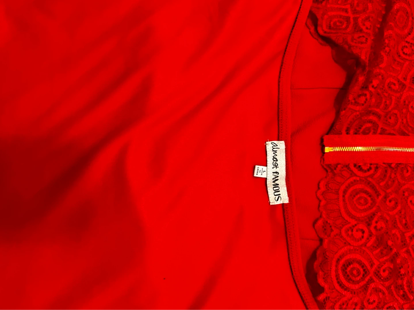 Almost Famous Red Lace Detail Dress - photo 3