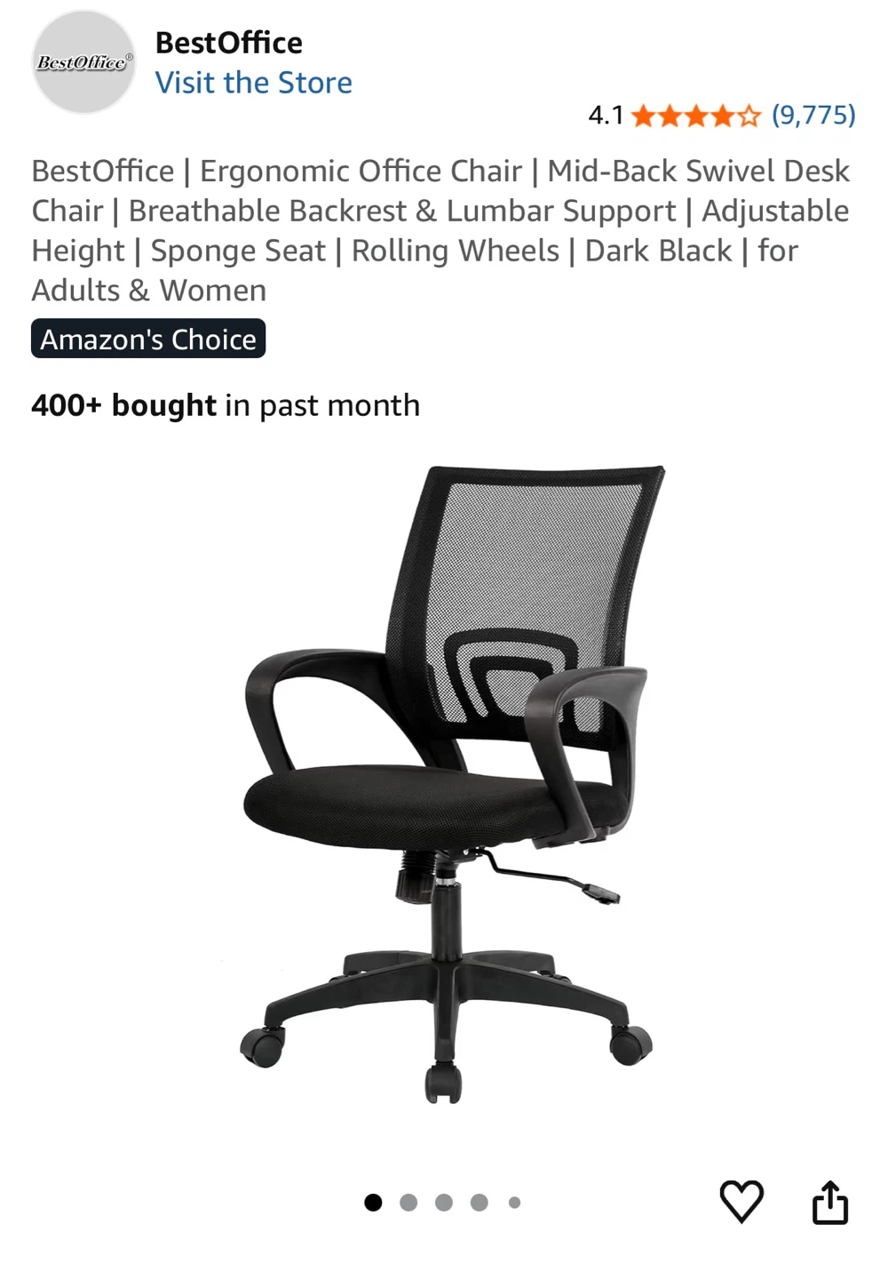 Black Office Swivel Chair - photo 2