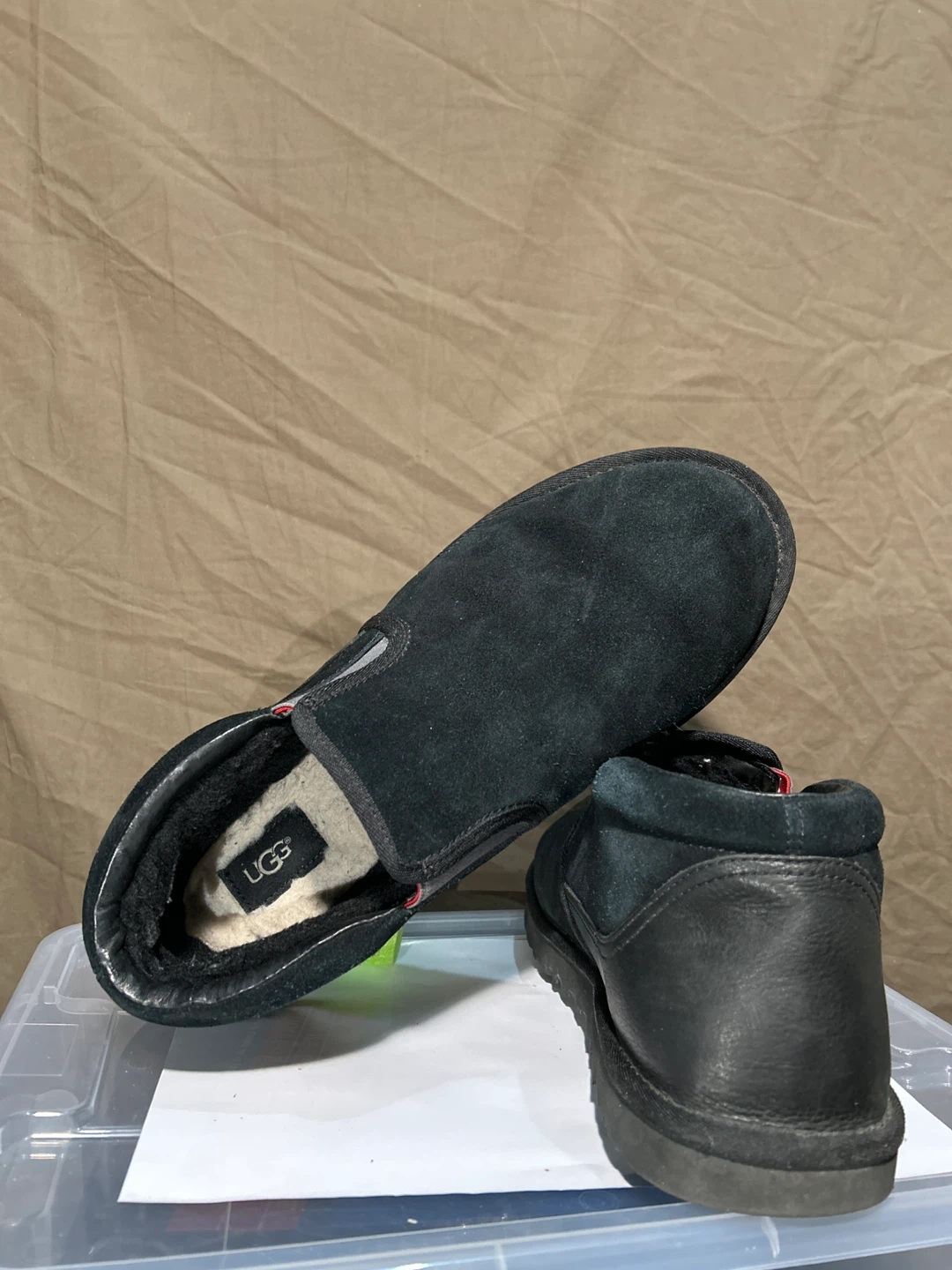 Black UGG Suede Slippers - Men's Size 13 - photo 2