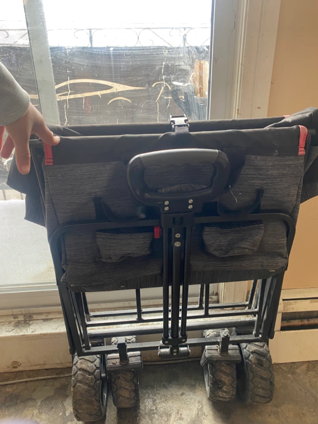 Grey Folding Utility Wagon with Handle - photo 2