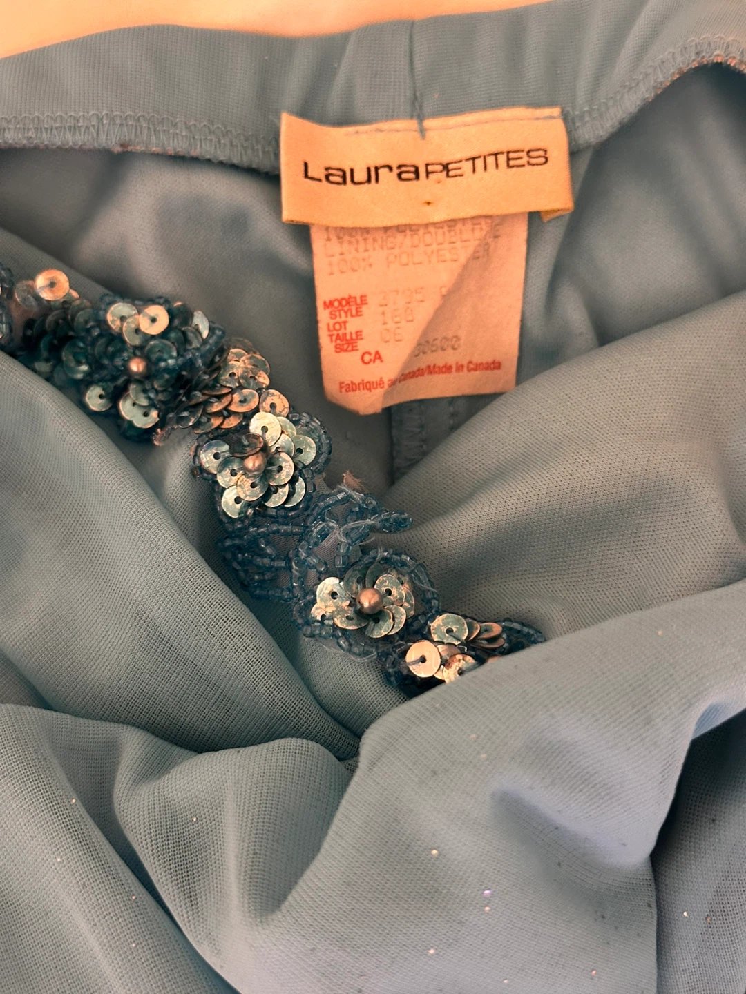 Laura Petites Blue Sequin Embellished Strapless Dress Size 10 - photo 5