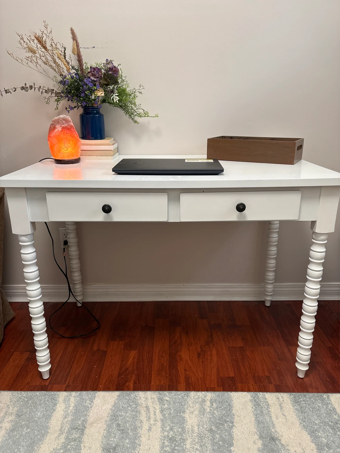 White Writing Desk with Two Drawers