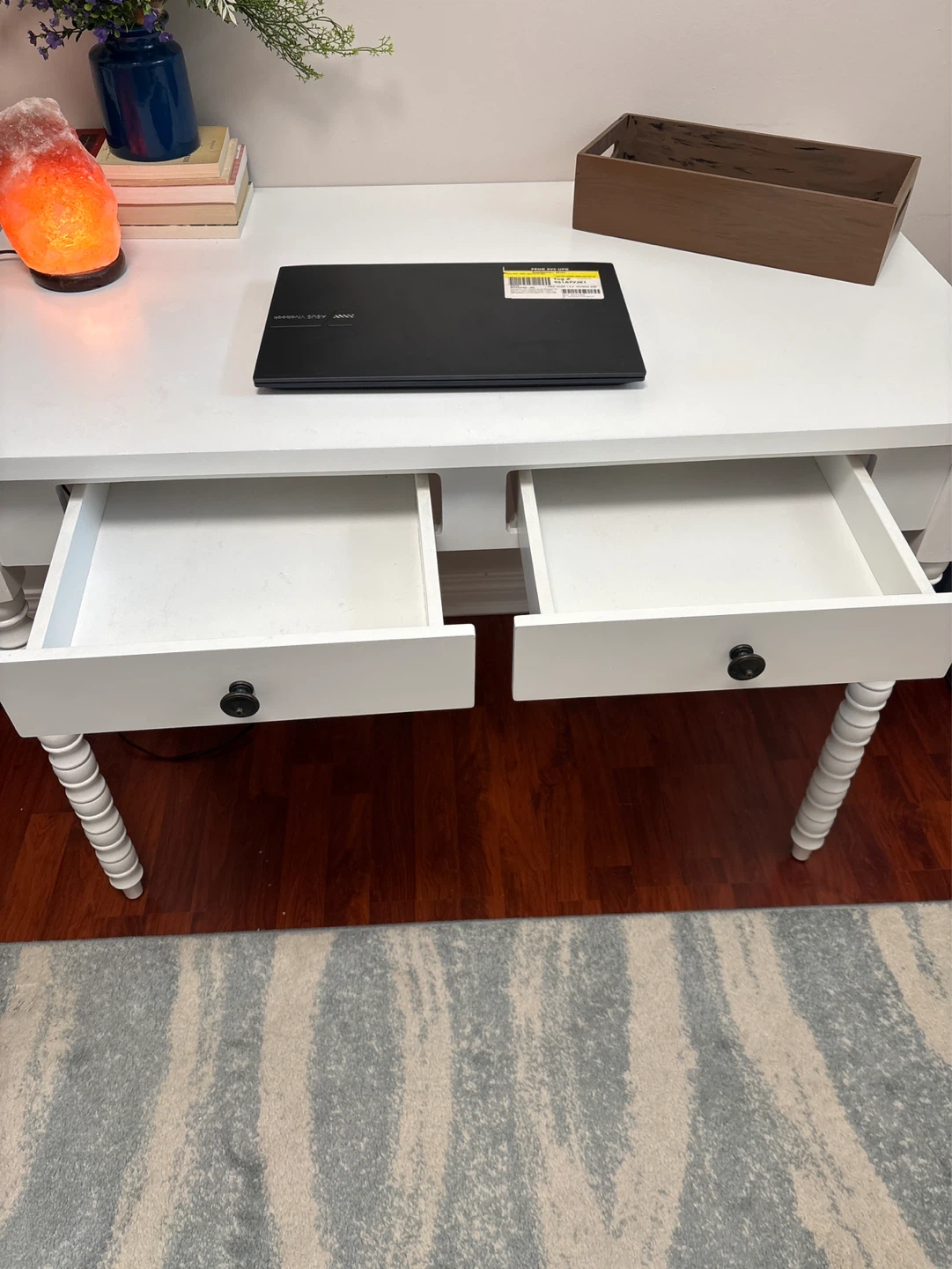 White Writing Desk with Two Drawers - photo 2