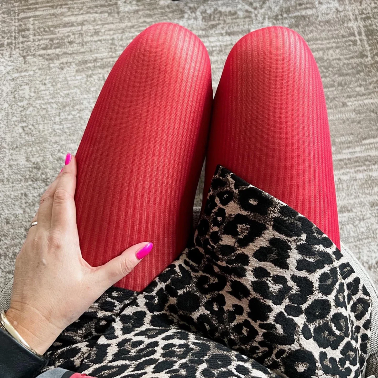 lonic Ribbed Tights - Pirouette Red