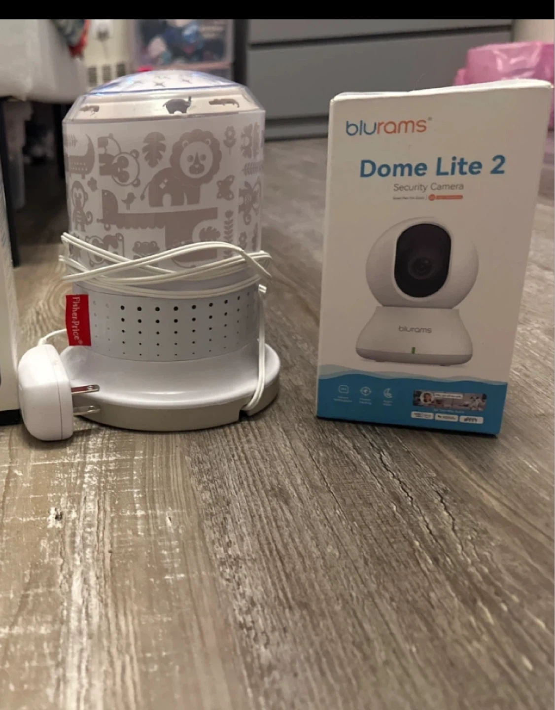 Blurams Dome Lite 2 Security Camera and Fisher-Price Night Light