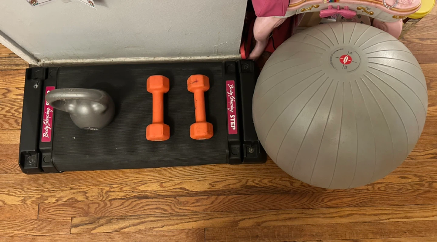 Danskin 10lb Kettlebell, Dumbbells, Step Platform, Core Ball - photo 2