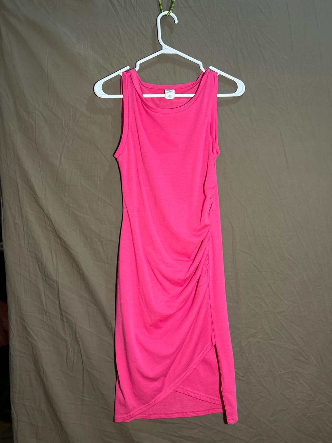 Pink Ruched Sleeveless Dress - XS