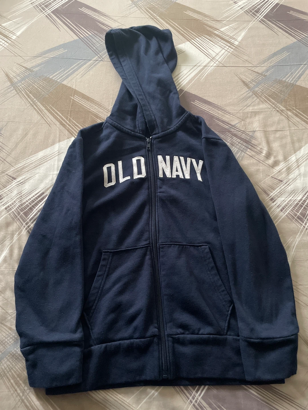 Old Navy Navy Full Zip Hoodie Size L (10-12)