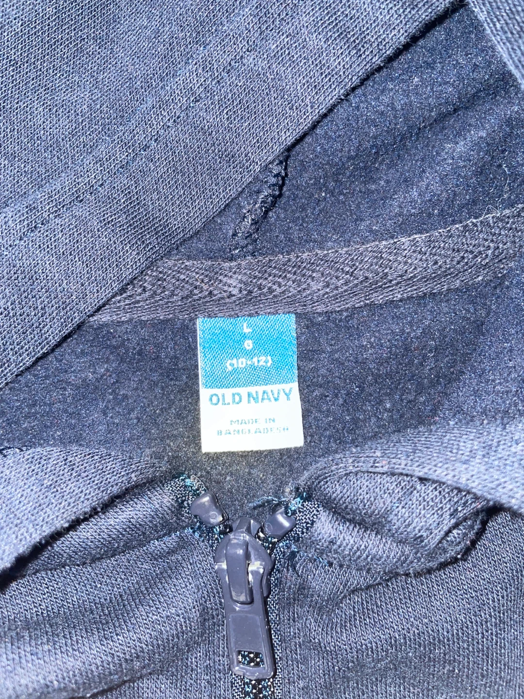 Old Navy Navy Full Zip Hoodie Size L (10-12) - photo 3