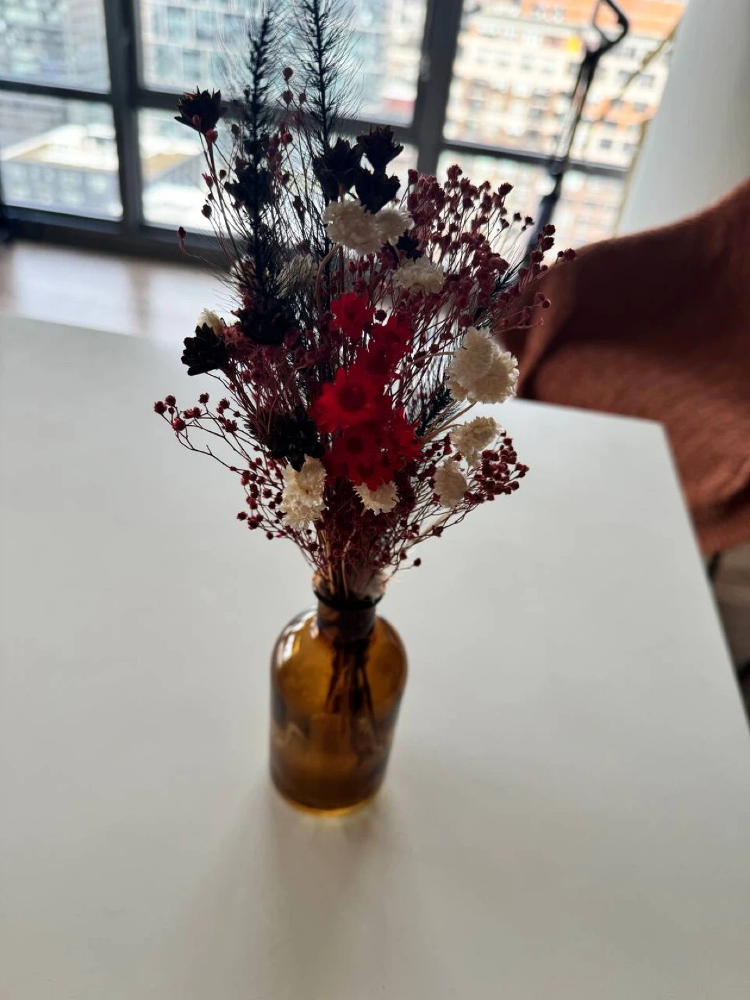 Glass Vase with Dried Flowers