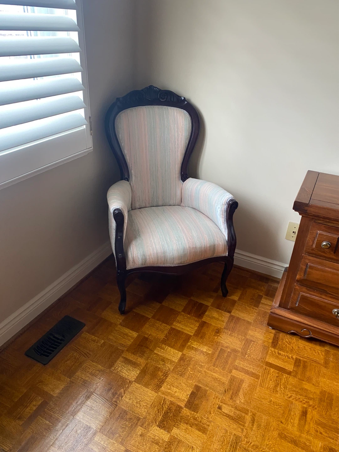 Greyish antique custom chair
