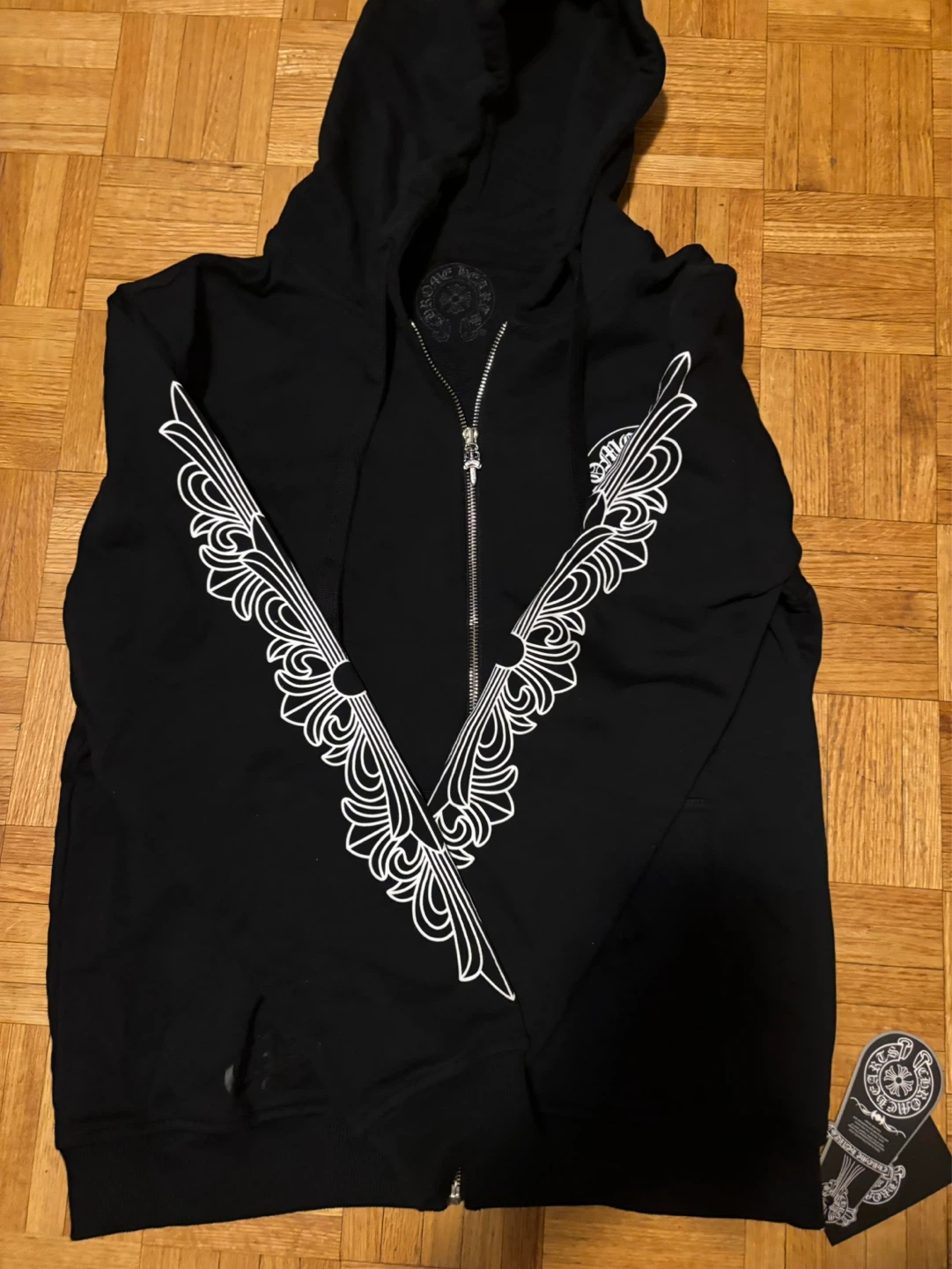 Chrome Hearts Black Zip-Up Hoodie - photo 2