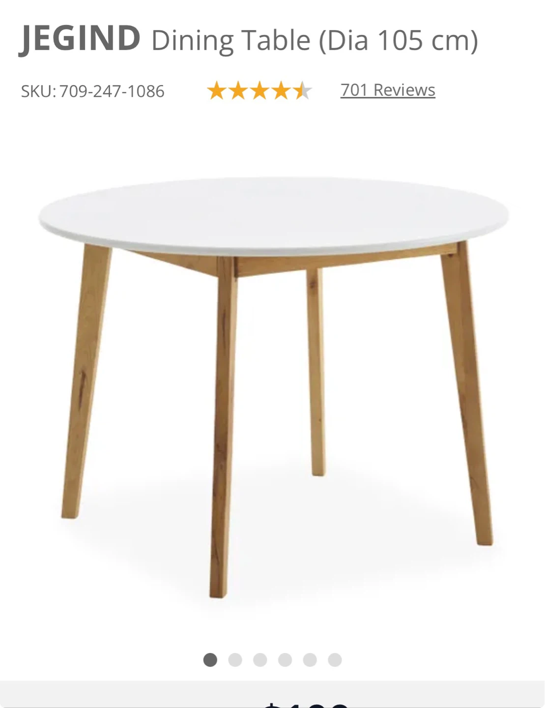 JEGIND Round Dining Table - 105 cm Diameter - photo 4