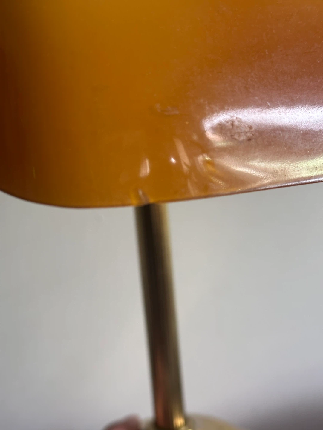 Vintage brass and amber glass shade bankers lamp - photo 2
