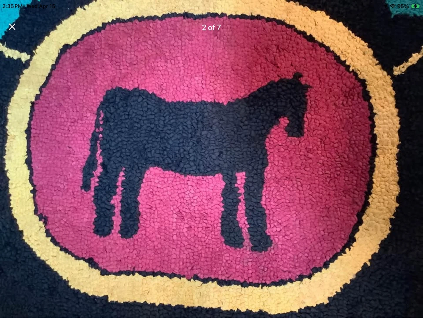 Antique Hand Made Hooked Wool Rug 🐞 - photo 2