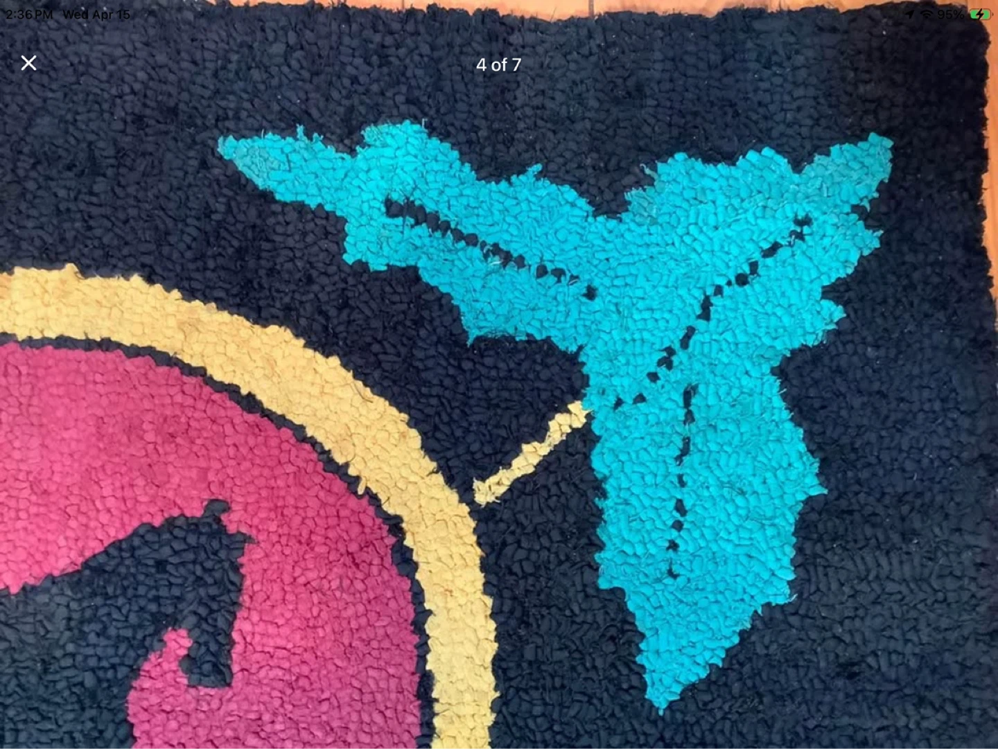 Antique Hand Made Hooked Wool Rug 🐞 - photo 4